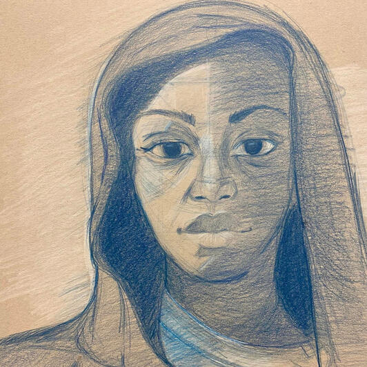 Colored Sketch on Paper